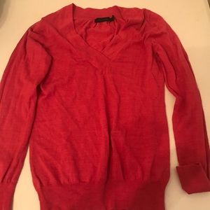 Pink Limited High V Neck Merino Sweater